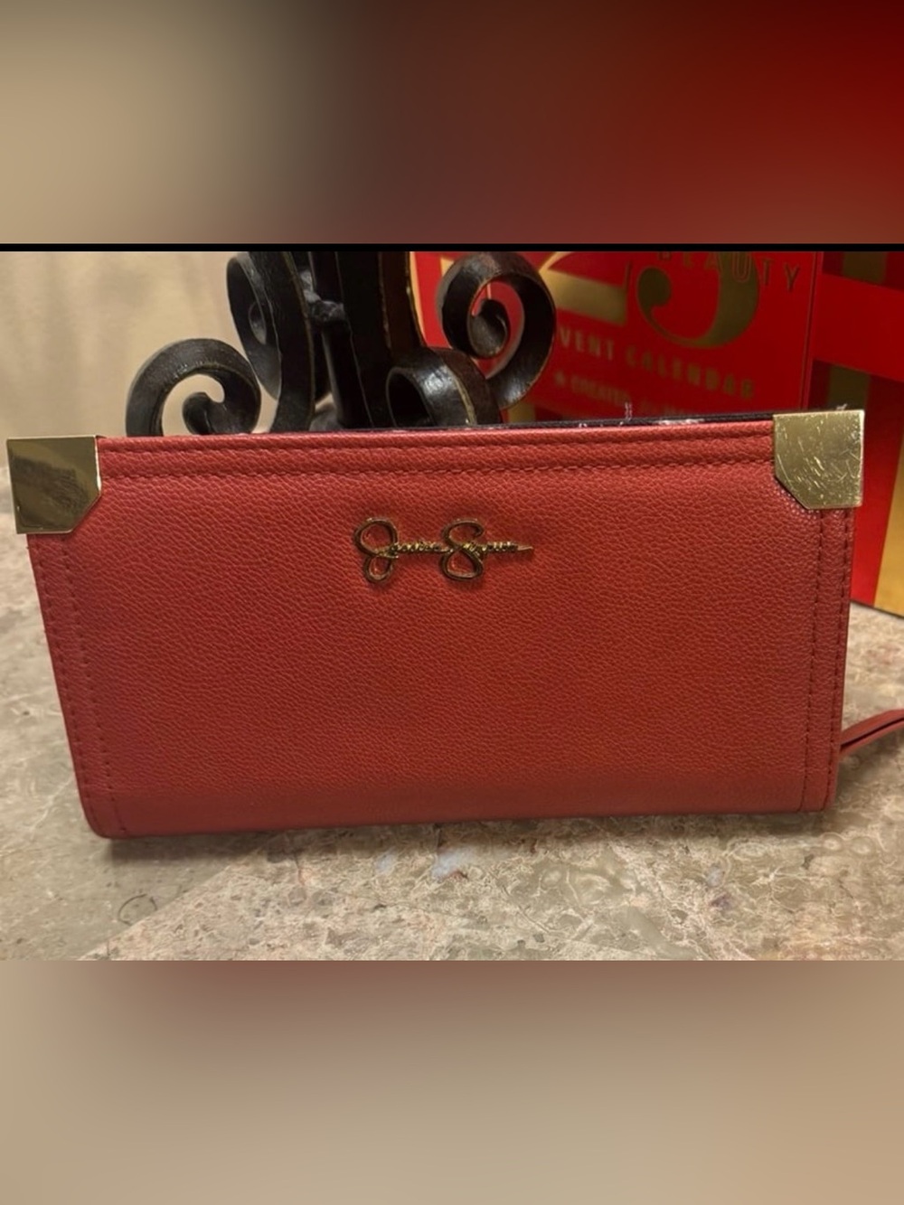 Jessica Simpson Isabelle Large Frankie Faux Leather Sun Kissed Coral Wallet